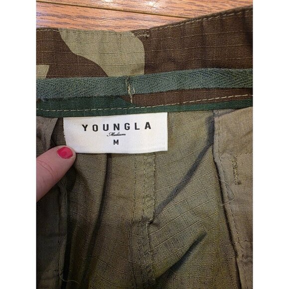 YoungLA Cargo Pants Mens Sz M Camo Military Green Ripstop Tactical #602 NWT - Picture 2 of 14